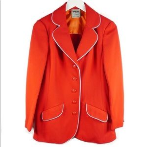 (SOLD) Vintage Mod Red Blazer w/ White Detailing